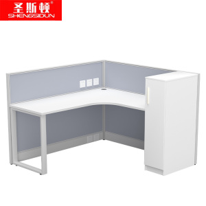 圣斯顿S-HB16165屏风卡座办公位含更衣柜1600*1600*1150mm银灰色