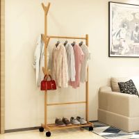 衣帽架落地简易实木卧室韩式家用经济型多功能宿舍客厅组装挂衣架