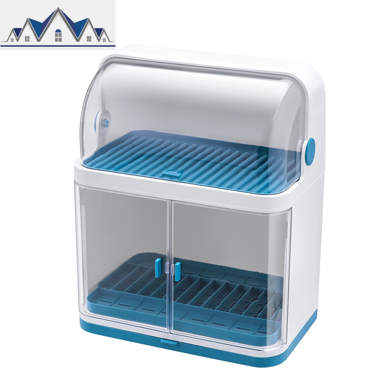 厨房碗碟碗筷置物架子滤水沥水架多功能抽屉式收纳盒柜带盖台面 三维工匠