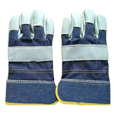 路安保电焊手套半皮蓝正手套副