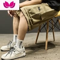 七斓短裤男夏季日系卡其色休闲外穿五分裤子美式高街潮牌工装短裤