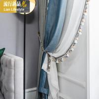 天鹅绒布窗帘北欧简约定制遮光轻奢遮光防风卧室飘窗客厅大气 三维工匠