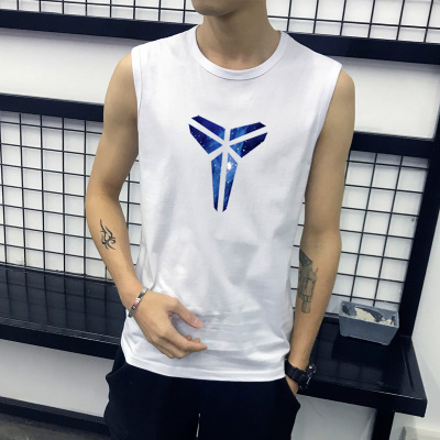 SUNTEK男齐肩无袖T恤 棉加大码宽松运动篮球汗衫透气背心丅胖子坎肩潮马甲/背心