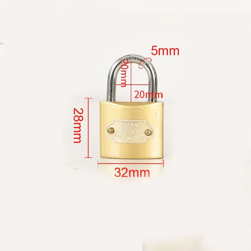 通开挂锁通用锁具门锁宿舍柜子锁子一把开锁钥匙多小号铜锁头z [十字锁芯]单开32mm配3把钥匙