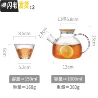 三维工匠玻璃冷水壶耐热高温北欧创意泡茶壶北欧风家用套装欧式凉水杯透明 锤纹款1000+2杯