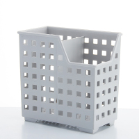 创意家用厨房筷笼子筷子盒多功能塑料笼沥水架收纳筒大筷筒桶 敬平 2格灰色