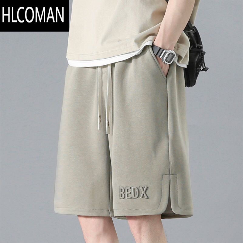 HLCOMAN钢印短裤男士夏季冰丝薄款外穿速干宽松篮球裤衩休闲运动五分裤子