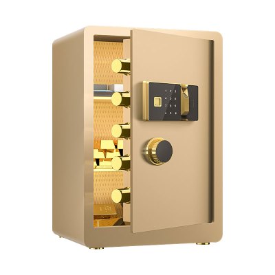 臻远ZY-NW-BXGS-30全钢实心保险柜办公防盗保险箱 高60cm三层金色指纹款
