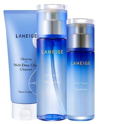 兰芝(Laneige)致美紧颜女士面部护肤套装礼盒重拾青春三角弹润美肌紧致套装(洁面+水+乳)