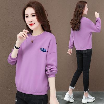 仙依琦圆领卫衣女装2021年新款春季韩版宽松洋气减龄显瘦打底衫上衣1342