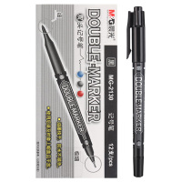 晨光记号笔12支书写顺滑双头笔黑色(起订量2盒)MG2130A