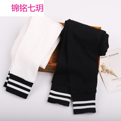 锦铭七玥童装 厂家2018春季新款 韩版童裤代理纯棉螺纹爆款女童打底裤批发