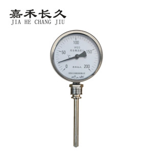 嘉禾长久 双金属温度表 WSS411 0-200度 杆长50MM 块