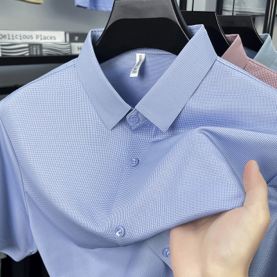 短袖衬衫男士夏季新款中青年爸爸薄款休闲宽松爸爸装衬衣潮