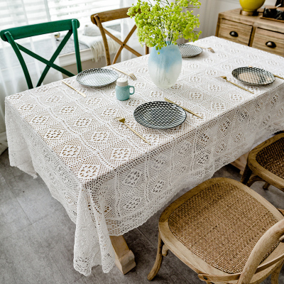 美帮汇美式蕾丝桌布布艺复古文艺怀旧餐桌布茶几罩钩针长方形客厅镂空