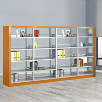 创世人 钢制双面书架书店阅览室档案资料架书柜置物架 一列四组五层