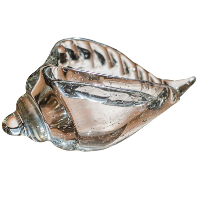 家柏饰(CORATED)手工气泡玻璃海螺摆件 桌面装饰 艺术品玄关客厅欧式现代