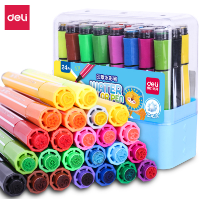 得力70654水彩笔(蓝)(24支/盒)