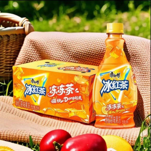 康师傅冻冻茶456g*12瓶冰红茶瓶装果冻口感整箱新鲜吃法摇摇冻饮