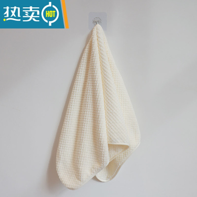 敬平珊瑚绒大毛巾浴巾干发帽三件套男女家用吸水速干洗脸巾批发 乳白色/毛巾35*75 0x0cm