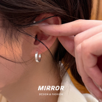 999纯银拉丝磨砂耳扣男女耳环耳饰小众潮简约耳钉韩国配饰送女朋友老婆情人节七夕生日礼物