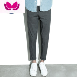 七斓直筒休闲裤子男士春季宽松锥形裤弹力男裤款小脚九分裤子男款