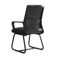 DXBG办公椅子电脑椅舒适久坐家用办公室职员会议工位座椅靠背升降转椅[弓形脚]黑框 黑网(宽厚腰拖)