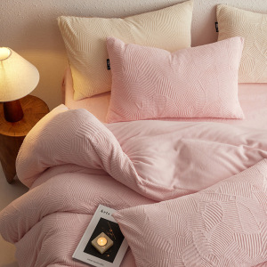 睡眠好搭档!高克重牛奶绒四件套a类加厚珊瑚绒床单床笠加绒4件套