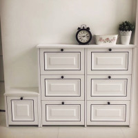 简约现代白色超薄翻斗鞋柜17cm玄关柜厅柜大容量鞋橱宜家用