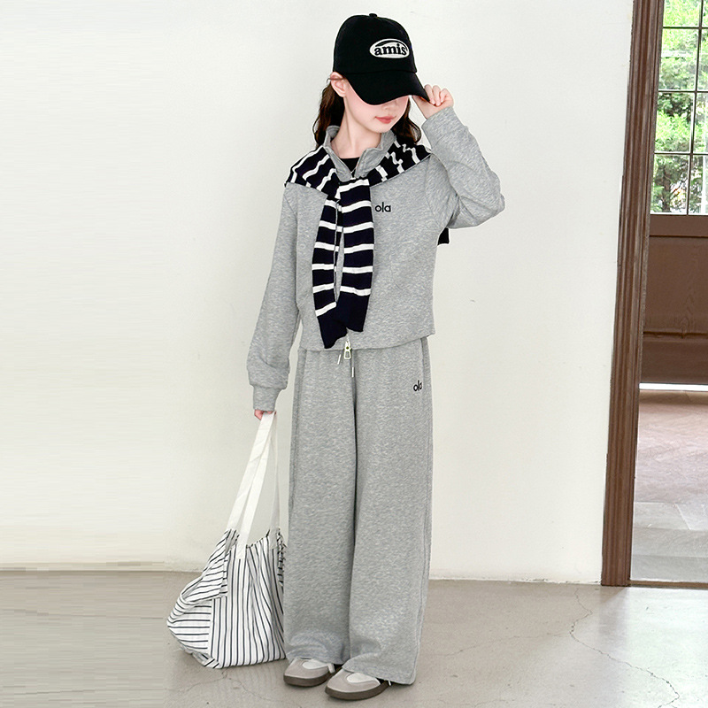 女童秋装套装春秋款新款女孩大童休闲外套卫衣儿童运动两件套
