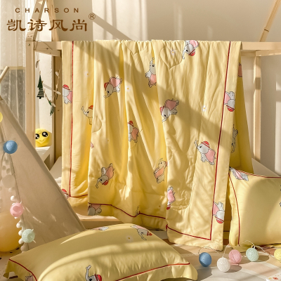 凯诗风尚(CHARSON)夏凉被苏宁自营儿童天丝印花夏被可水洗单人学生宿舍春秋薄被子被褥成人被芯