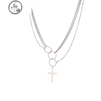 KTDA2019潮流复古合金银色吊坠项链街头男女嘻哈配饰 JiMi