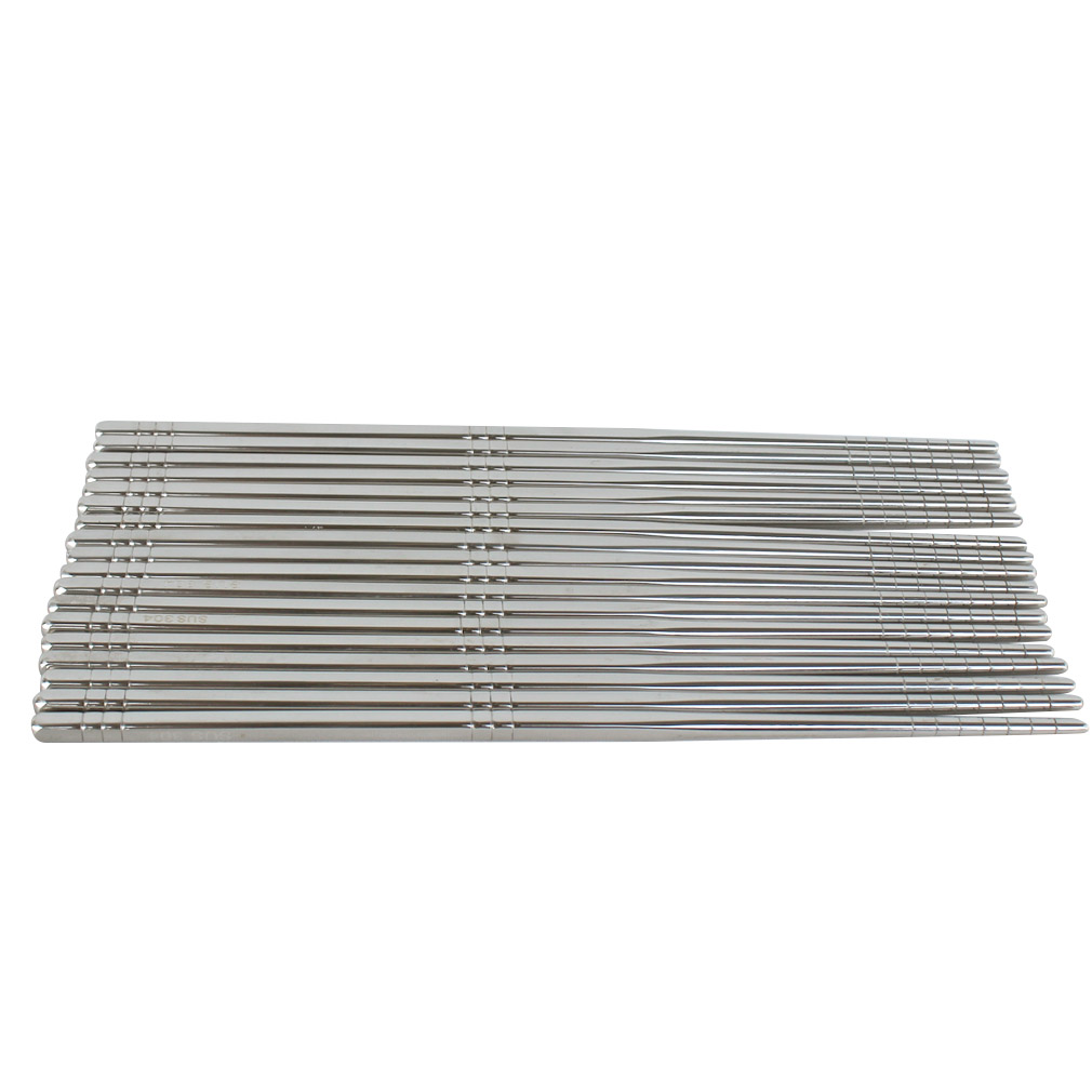 金迪乐304不锈钢食堂金属筷子家用10双装KZG2110T/包