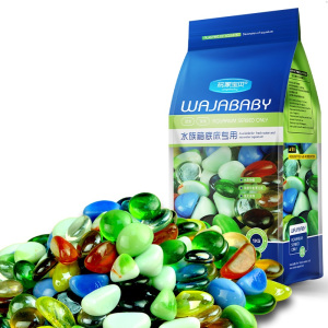 鱼缸装饰石彩石鱼缸腰果石玻璃石天青石蓝彩石水晶石 鱼缸彩石子 1公斤玻璃石 默认尺寸