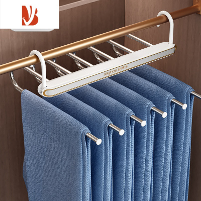 三维工匠折叠裤架家用裤夹多裤挂衣架衣柜内置裤子收纳器