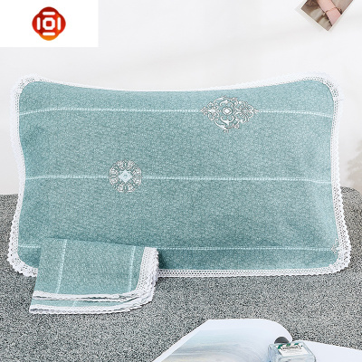 棉老粗布枕巾加厚单件一对装棉枕头巾透气吸汗三维工匠