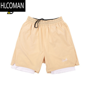 HLCOMAN夏季新款美式假篮球短裤男训练健身运动跑步中裤半裤