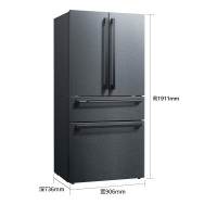 西门子(SIEMENS)602升家用大容量法式多门冰箱双循环双压缩机零度保鲜干湿可调 KF98FA156C 曜钢黑