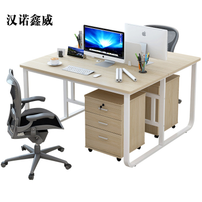 汉诺鑫威职员四人位办公桌简约现代双人电脑桌椅组合员工面对面工作桌子[含柜不含椅]