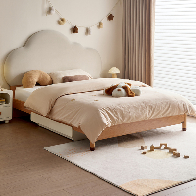全友家居 青少年卧室软包床头单人床简约家用实木脚高脚板式床