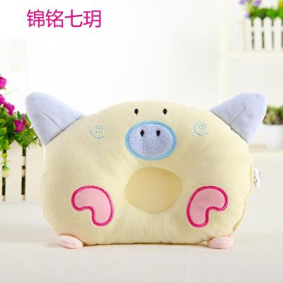 锦铭七玥夏季宝宝钻石绒婴儿枕头矫正防偏头卡通绣花初生新生儿定型枕透气