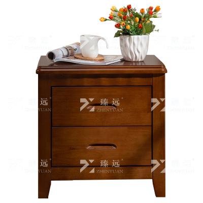 臻远 ZY4030706 床头柜胡桃色床边收纳储物柜