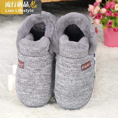 新款路路佳棉拖鞋男居家毛毛包跟棉鞋女月子室内防滑保暖男棉拖鞋知义(ZHIYI)