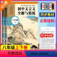 [正版]初中文言文全解与精练 八年级8年级上下册 全国通用 初中初二语文课内课外文言诗文阅读训练 出版社