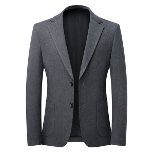 牙签条纹秋冬厚款休闲西服弹力免烫潮流西装韩版修身单西