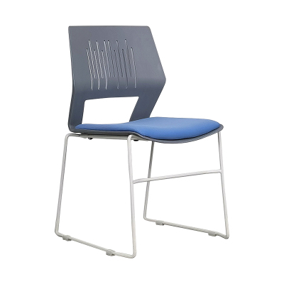臻远 ZY-7494 简约培训椅办公会议椅电脑椅靠背椅 灰背蓝垫