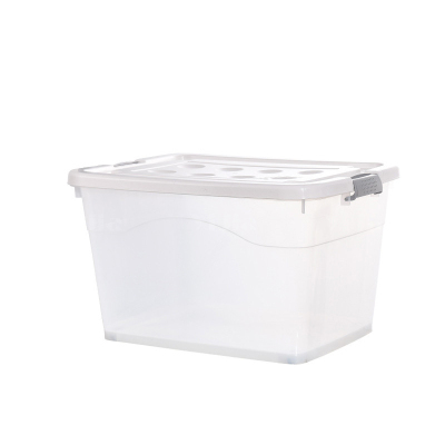 翌嘉 YJ4060306透明收纳箱衣服整理箱带轮物品收纳箱