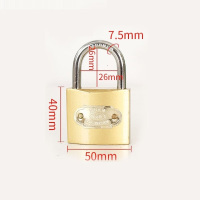 通开挂锁通用锁具门锁宿舍柜子锁子一把开锁钥匙多小号铜锁头z [十字锁芯]单开50mm配3把钥匙