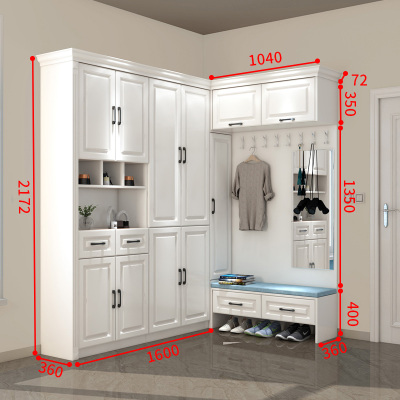 右转角组合鞋柜(尺寸可) 框架结构组装