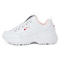 FILA厚底心形复古跑鞋女款小白鞋木纹底百搭休闲运动潮鞋